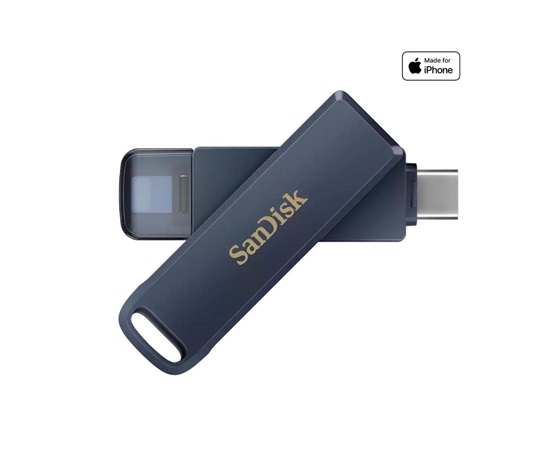 SanDisk Flash Disk 256GB Phone Drive USB-C, pro Iphone, modrá