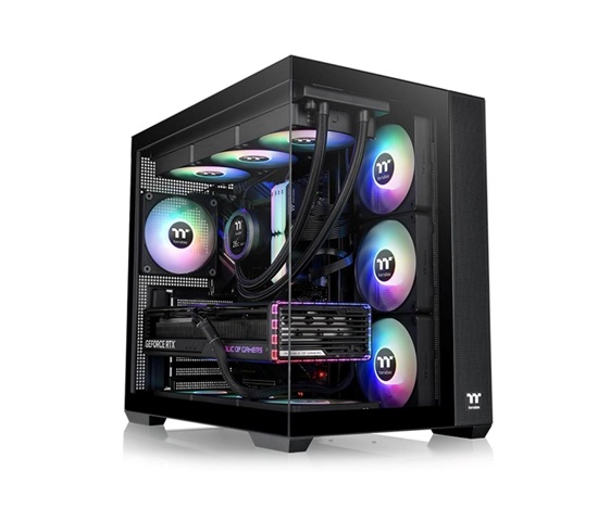 THERMALTAKE Case View 380 TG ARGB, ATX, Průhledná bočnice, 4x 120mm ARGB Fan, černá