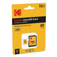 Kodak paměťová micro SD karta 16GB Class10 w/adapter Extra