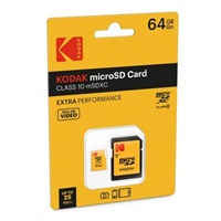 Kodak paměťová micro SD karta 64GB Class10 w/adapter Extra