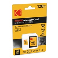 Kodak paměťová micro SD karta 128GB UHS-I U3 V30 Ultra + adaptér