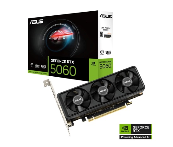 ASUS VGA NVIDIA GeForce RTX 5060 LP BRK 8GB, 8GB GDDR7, 1xDP, 2xHDMI