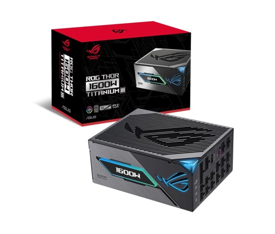ASUS zdroj ROG THOR 1600W Titanium III, 135mm, Plně modulární, 80 Plus Titanium, ATX 3.1