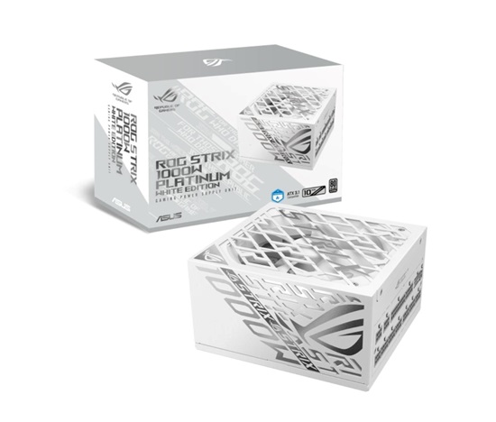 ASUS zdroj ROG STRIX 1000W White, 135mm, 80 Plus Platinum, Plně modulární, ATX 3.1