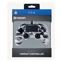 BAZAR - Nacon Wired Compact Controller - ovladač pro PlayStation 4 - camo grey - Poškozený obal (Komplet)
