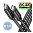 AXAGON BUCM4X-CM05AB NewGEN+ kábel USB-C <-> USB-C, 0.5m, USB4 Gen 3×2, PD 240W 5A, 8K HD, ALU, opletenie, čierny