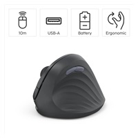 Hama vertikálna ergonomická bezdrôtová myš EWM-500R, pre pravákov, čierna