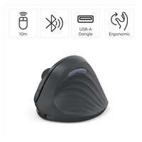 Hama vertikálna ergonomická bezdrôtová myš EWM-600R, pre pravákov, nabíjacia, čierna