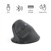 Hama vertikálna ergonomická bezdrôtová myš EWM-600L, pre ľavákov, nabíjacia, čierna