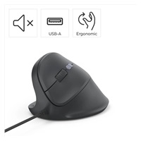 Hama vertikálna ergonomická káblová myš ECM-500L, pre ľavákov, čierna