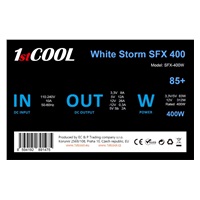 BAZAR - 1stCOOL Zdroj White Storm SFX 400 85+, 400W, SFX, černá - Po opravě
