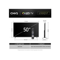 CHiQ U50QST TV 50", UHD, QLED, ultratenká, Google TV, DLG 120 Hz, Dolby Audio, Frameless, metalická