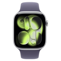 Apple Watch Series 11 GPS 46mm Silver Aluminium Case with Purple Fog Sport Band - M/L