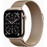 Apple Watch Series 11 GPS + Cellular 42mm Gold Titanium Case with Gold Milanese Loop