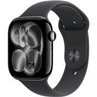 Apple Watch Series 11 GPS + Cellular 46mm Jet Black Aluminium Case with Black Sport Band - M/L