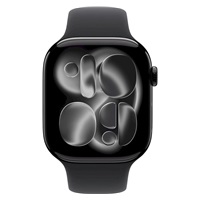 Apple Watch Series 11 GPS + Cellular 46mm Jet Black Aluminium Case with Black Sport Band - M/L
