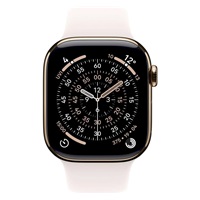 Apple Watch Series 11 GPS + Cellular 46mm Gold Titanium Case with Light Blush Sport Band - S/M