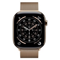 Apple Watch Series 11 GPS + Cellular 46mm Gold Titanium Case with Gold Milanese Loop - S/M