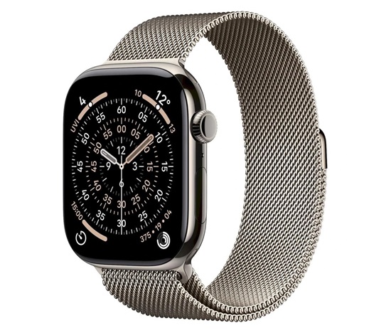 Apple Watch Series 11 GPS + Cellular 42mm Natural Titanium Case with Natural Milanese Loop