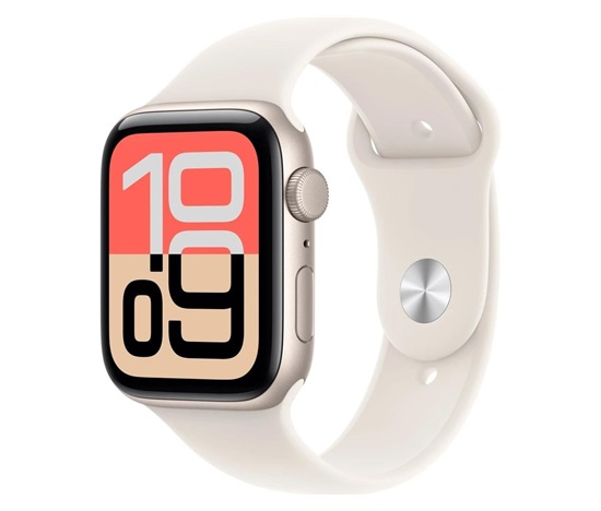 Apple Watch SE 3 GPS 44mm Starlight Aluminium Case with Starlight Sport Band - S/M