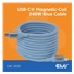 Club3D Kabel magnetický USB-C, 240W PD3.1, 480 Mbps, 2m, modrá