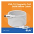 Club3D Kabel magnetický USB-C, 240W PD3.1, 480 Mbps, 2m, bílá