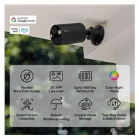 TP-Link Tapo C411 venkovní kamera (3MP, 2K QHD, 1296p, IR 9m, WiFi, micro SD card, IP65)