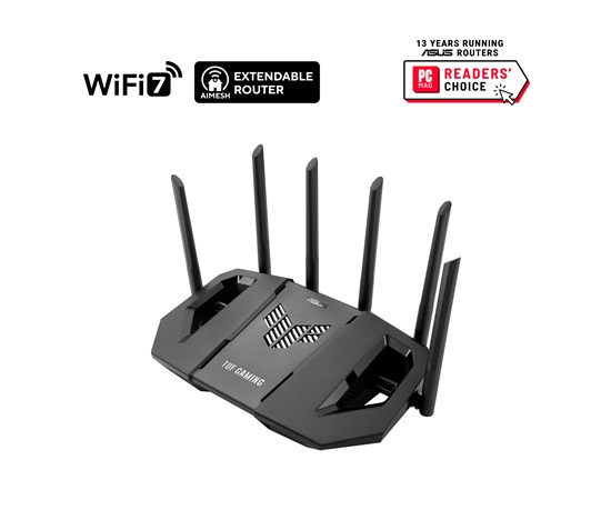 ASUS Herní Router TUF-BE9400 3-pásmový WiFi7 Router, 1x WAN, 3x LAN, AiMesh