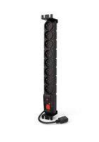 19" rozvodný panel ACAR 8x230V s IEC konektorem pro UPS, vypínač, indikátor napětí, přepěťová ochrana, kabel 1,5m