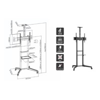 Tv stojan s policemi Fiber Mounts Lutar-2
