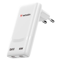 VERBATIM GaN Nabíječka Fold 'n' Go 65W, 2xUSB-C, bílá