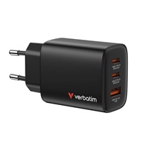 VERBATIM GaN Nabíječka Essentials 65W, 2xUSB-C, 1xUSB-A, černá
