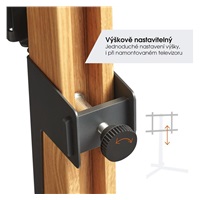 Vogel's TV 40-77'', natáčení ±45°, VESA 600x400 mm, výška středu VESA 780-980 mm, 50 kg, dub + černá ocel