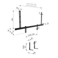 Vogel's Univerzální soundbar držák, uchycení na TV držák, nastavení šířky a výšky