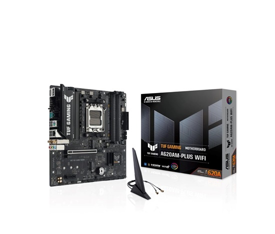 ASUS MB Sc AM5 TUF GAMING A620AM-PLUS WIFI, 4xDDR5, 2xDP, 1xHDMI, mATX