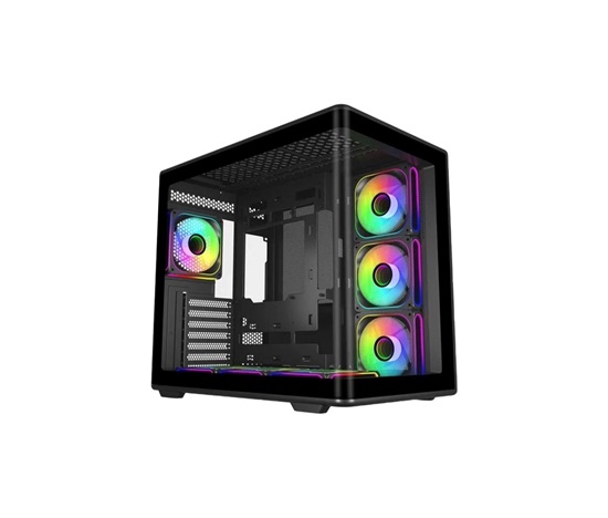 Cooler Master case Elite 600, ATX, Průhledná bočnice, 7x 120mm ARGB Fan, Černá