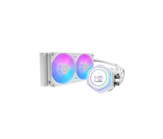 Cooler Master vodní chladič MasterLiquid Atmos II LCD 240, 2x120mm, LGA1851, AM5, bílá