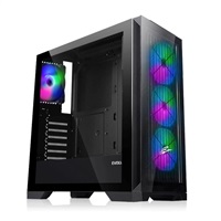 EVOLVEO Ptero Q2G, skříň ATX, 4x ARGB ventilátor, čelní+boční panel sklo, černá