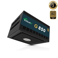EVOLVEO G850, zdroj 850W, 80+ GOLD, ATX 3.1, aPFC, 140 mm ventilátor, plně modulární, záruka 3 roky, černý