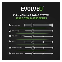 EVOLVEO G850 zdroj 850W, 80+ GOLD, ATX 3.1, aPFC, 140 mm ventilátor