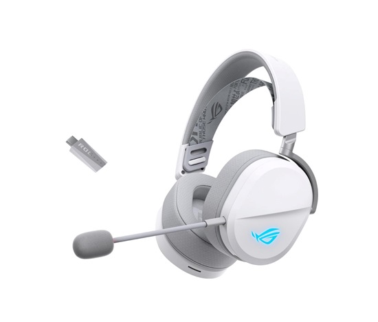ASUS sluchátka ROG Pelta, Bezdrátové BT a RF 2.4GHz, ARGB, bílá