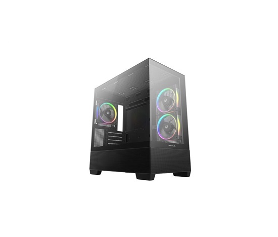 DEEPCOOL Case CG380 3F, mATX, ARGB, Průhledná bočnice, 3x120mm Fan, černá