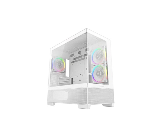 DEEPCOOL Case CG380 3F WH, mATX, ARGB, Průhledná bočnice, 3x120mm Fan, bílá