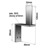Držák antény na zeď mini, galvanický zinek, délka 8,5cm, výška 12cm