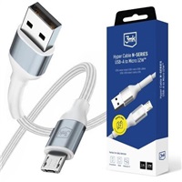 3mk kabel Hyper Cable N-SERIES A to Micro 1m 5V/2.4A 12W White / Black