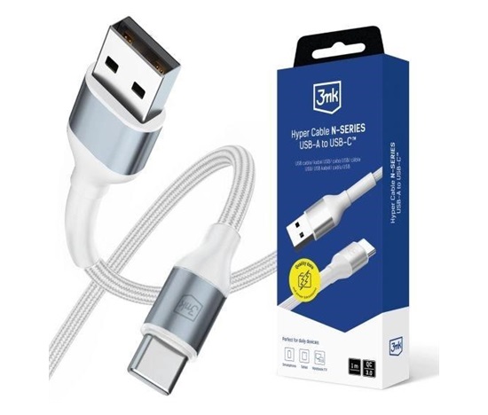 3mk kabel Hyper Cable N-SERIES A to C 1m 9V/2A 18W White / Black