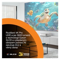 Epson Lifestudio Grand – EH-LS670W diamantová biela, 4K PRO-UHD, 3600lm, HDMI, USB, Google TV, 240Hz