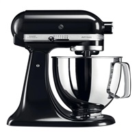 KitchenAid Artisan 5KSM125EOB Kuchyňský robot - 10 rychlostí, planetární systém, celokovová konstrukce, lesklá černá