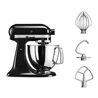 KitchenAid Artisan 5KSM125EOB Kuchyňský robot - 10 rychlostí, planetární systém, celokovová konstrukce, lesklá černá