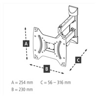 Hama nástenný držiak TV, 200x200, pohyblivý (2 ramená)